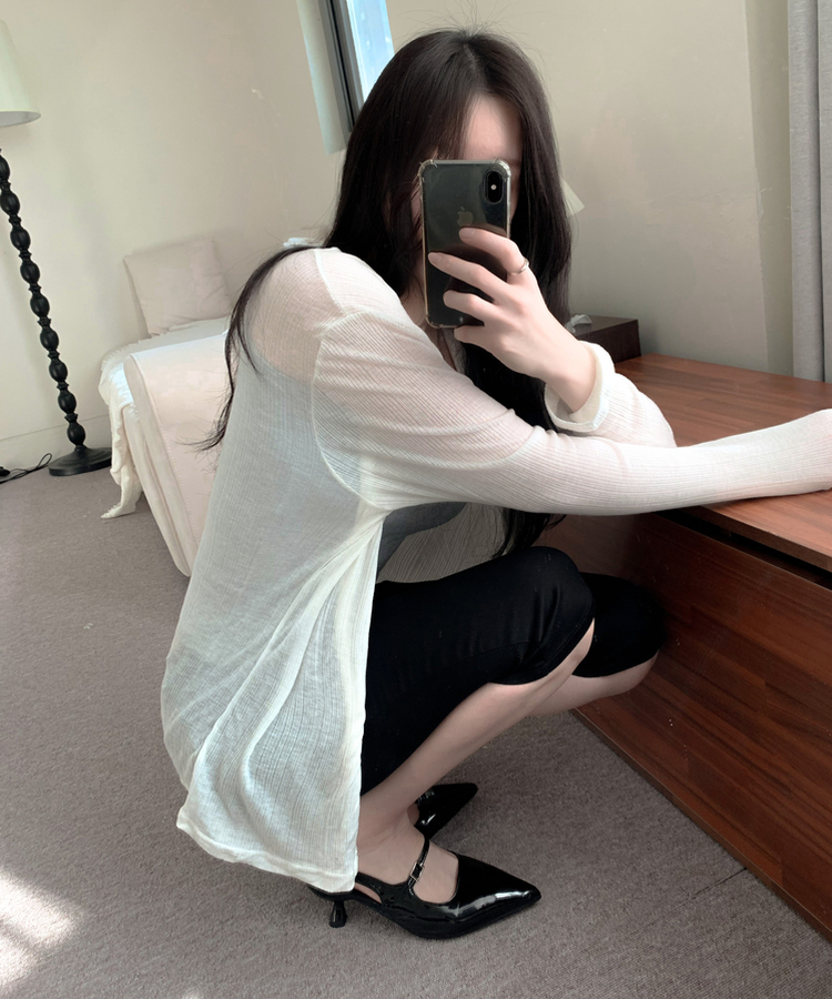 여름까지쭉 릴리 텐셀 루즈핏 커버 롱가디건 6colors 아이보리