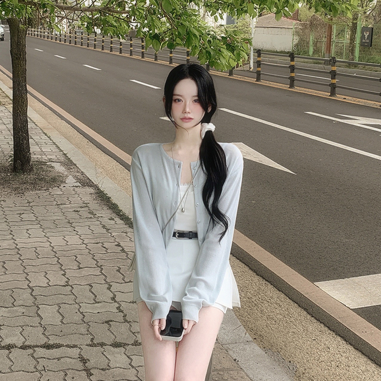 살탐방지 뽀용색감 여리여리 라운드 카사리 여름가디건 여름쿨톤 민트 소라 기본가디건 라이트민트