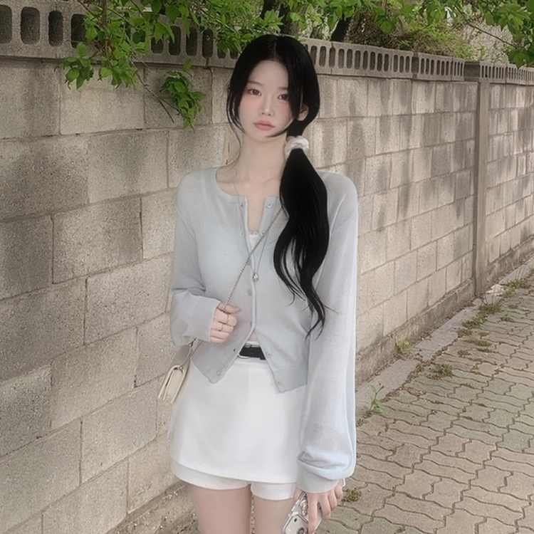 살탐방지 뽀용색감 여리여리 라운드 카사리 여름가디건 여름쿨톤 민트 소라 기본가디건 라이트민트