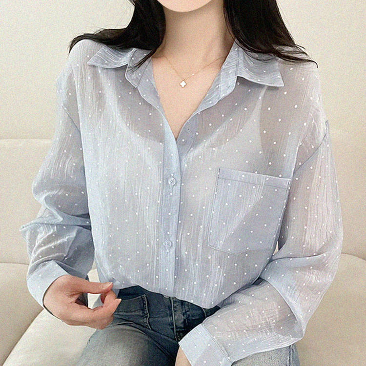 ドットシアールーズ長袖シャツ SKY BLUE