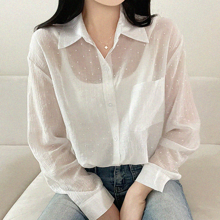 ドットシアールーズ長袖シャツ WHITE