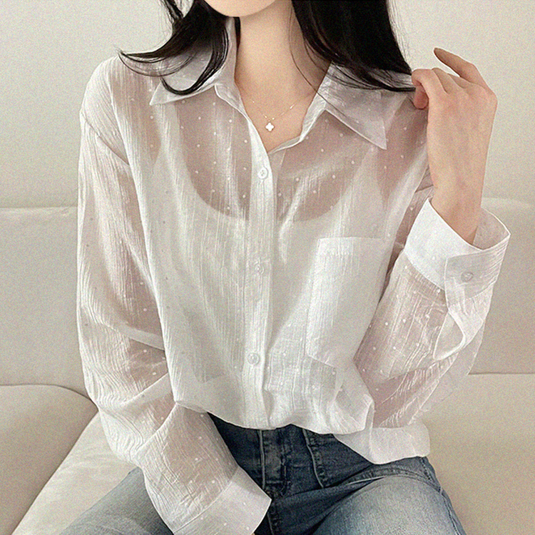 ドットシアールーズ長袖シャツ WHITE