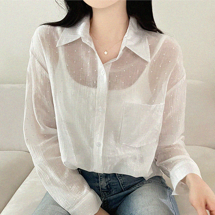 ドットシアールーズ長袖シャツ WHITE