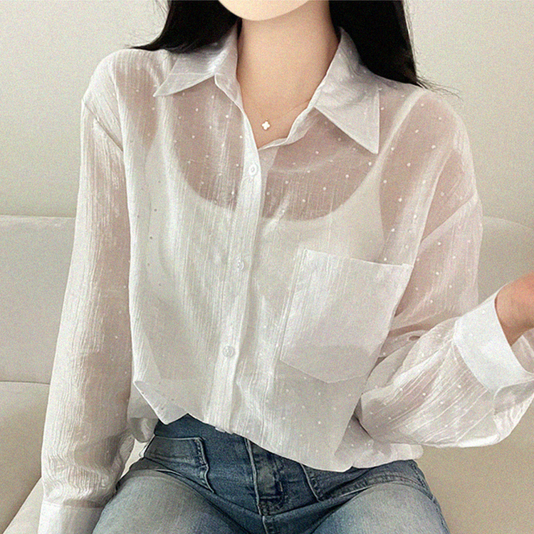 ドットシアールーズ長袖シャツ WHITE