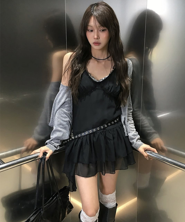 レースリブニーソックス IVORY