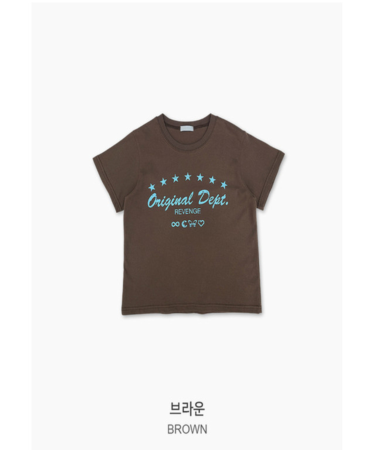 ビンテージレタリングプリント半袖Tシャツ