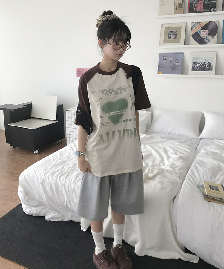 포리 스타나염 프린팅 와이드 핀턱 버뮤다 트레이닝 팬츠 그레이