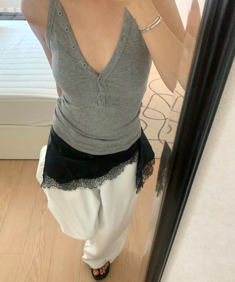 レースアンバランスレイヤードベルト BLACK