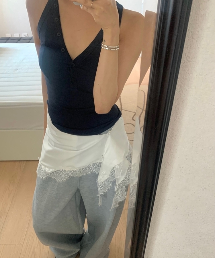 レースアンバランスレイヤードベルト WHITE