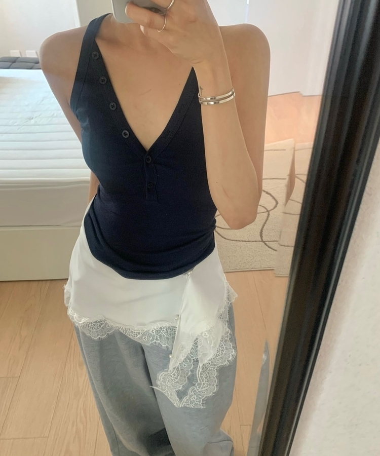 レースアンバランスレイヤードベルト WHITE