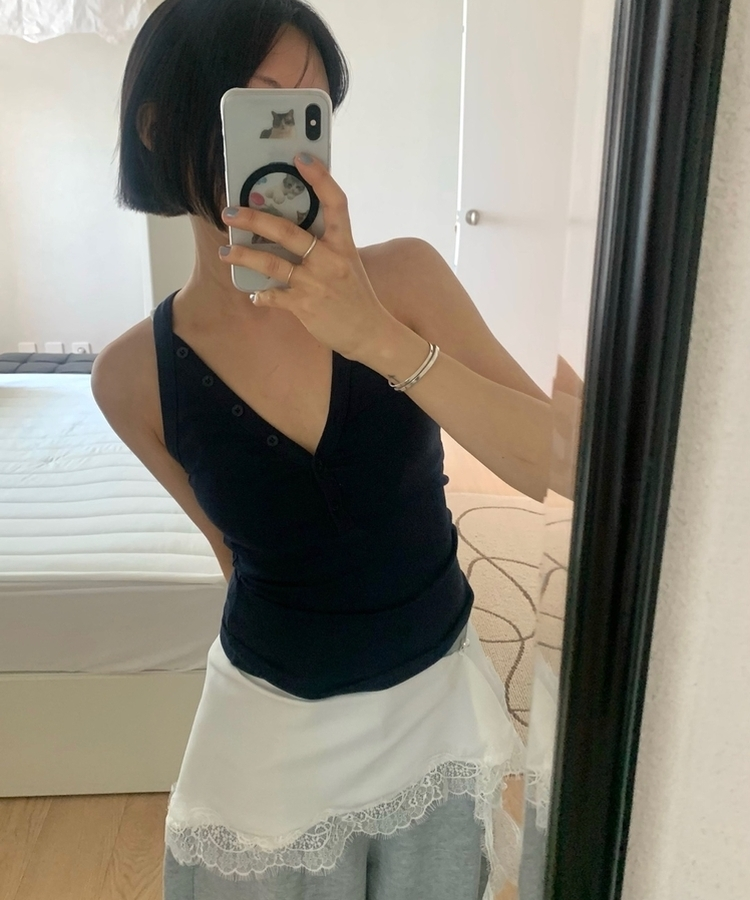 レースアンバランスレイヤードベルト WHITE