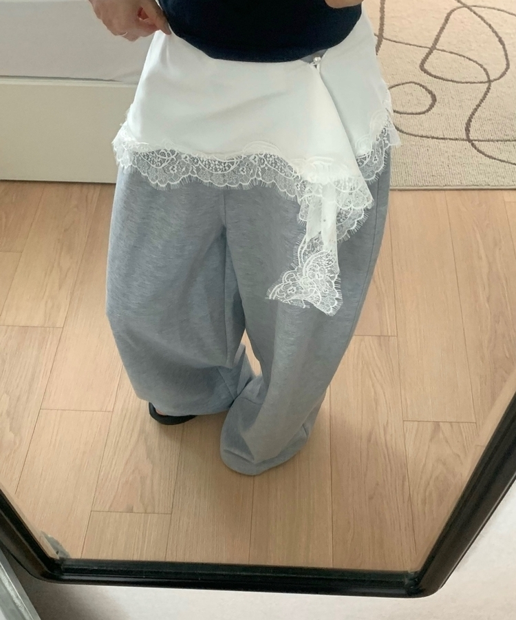 レースアンバランスレイヤードベルト WHITE
