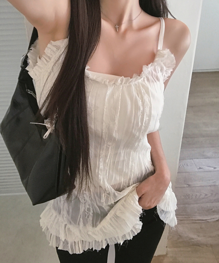 グロッシーレザーショルダーバッグ BLACK