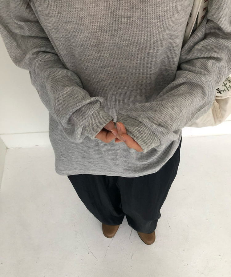 ワッフルオーバーT シャツ GREY