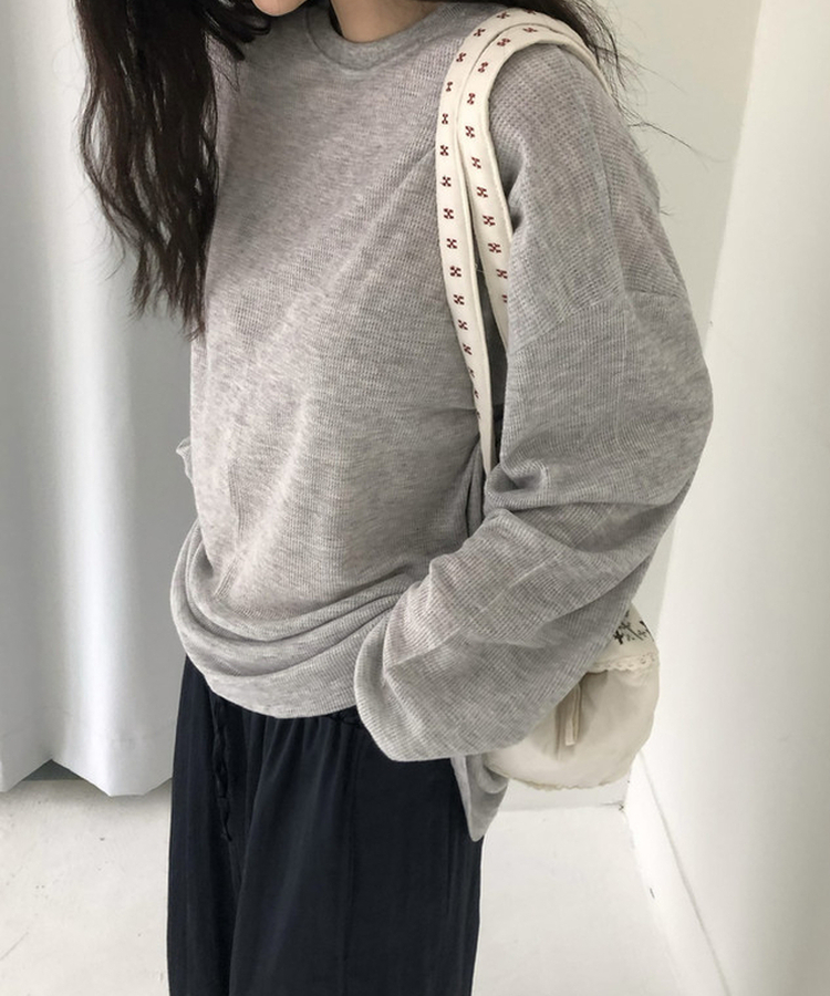 ワッフルオーバーT シャツ GREY