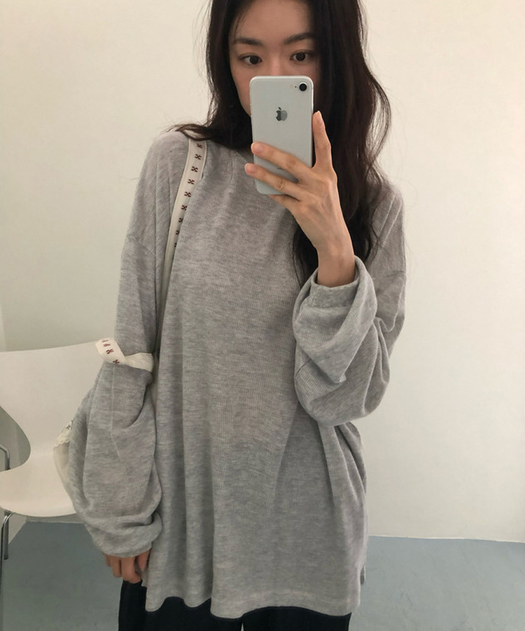 ワッフルオーバーT シャツ GREY