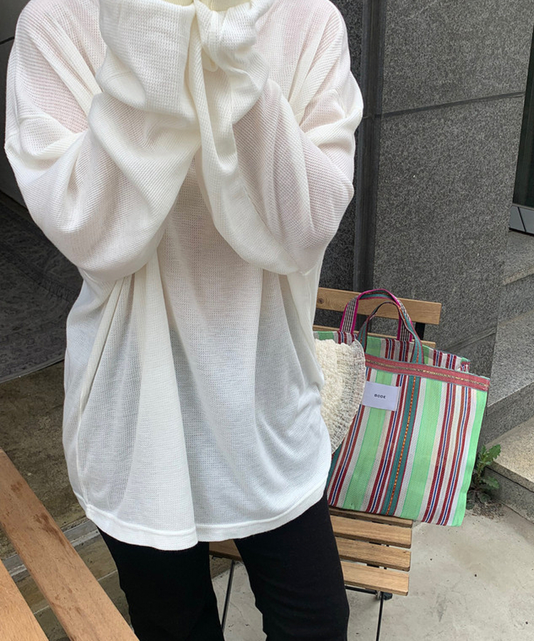 ワッフルオーバーT シャツ CREAM