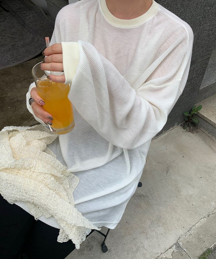 ワッフルオーバーT シャツ CREAM