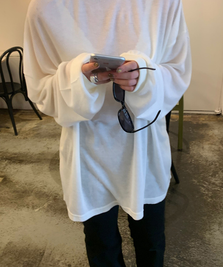 ワッフルオーバーT シャツ CREAM