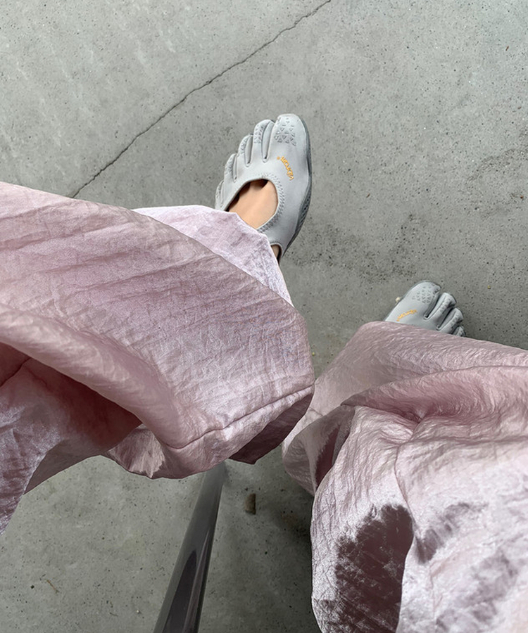 グロッシーウエストゴムパンツ PINK