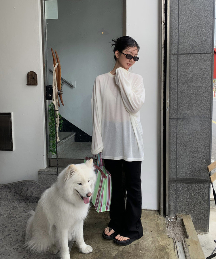 ブーツカットデニムパンツ BLUE