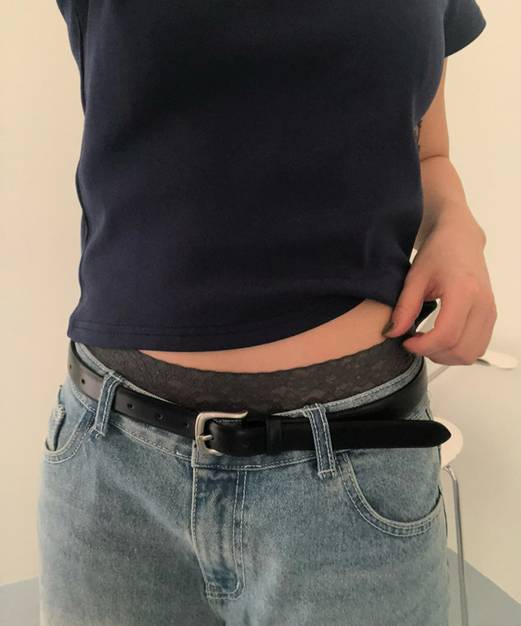 シンプルレザーベルト BLACK