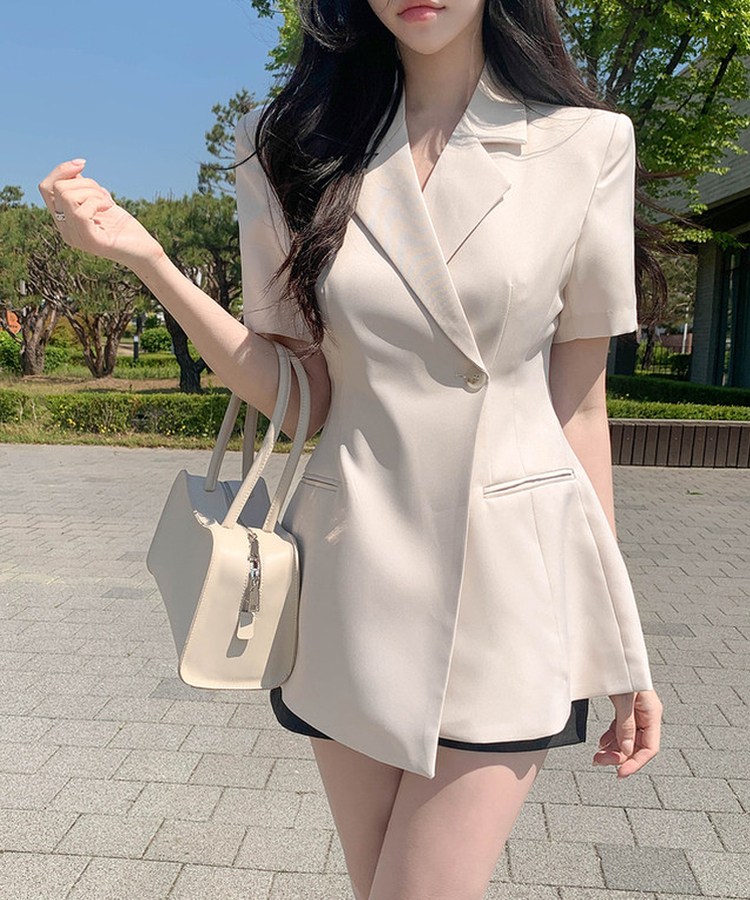 ウエストシェイプ半袖ジャケット｜ジャケット｜韓国ファッション通販 SONA