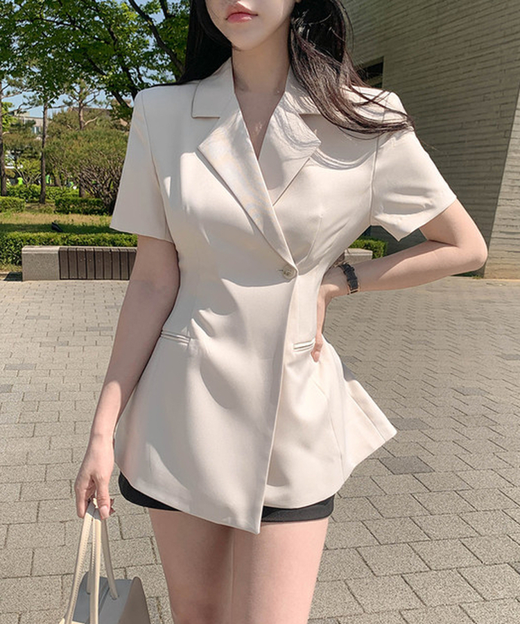 ウエストシェイプ半袖ジャケット｜ジャケット｜韓国ファッション通販 SONA