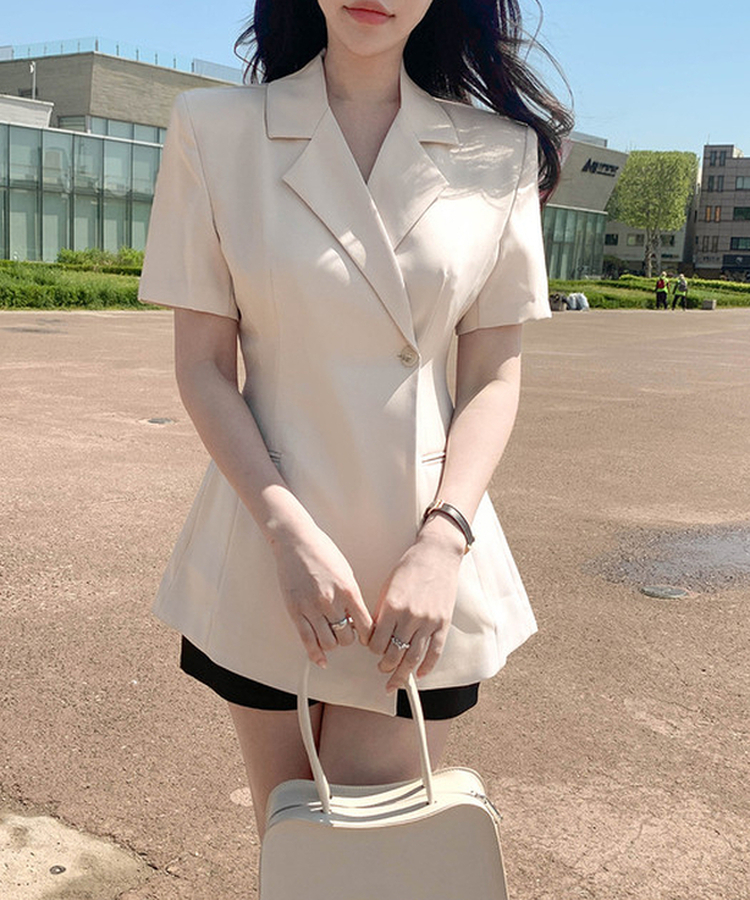ウエストシェイプ半袖ジャケット｜ジャケット｜韓国ファッション通販 SONA