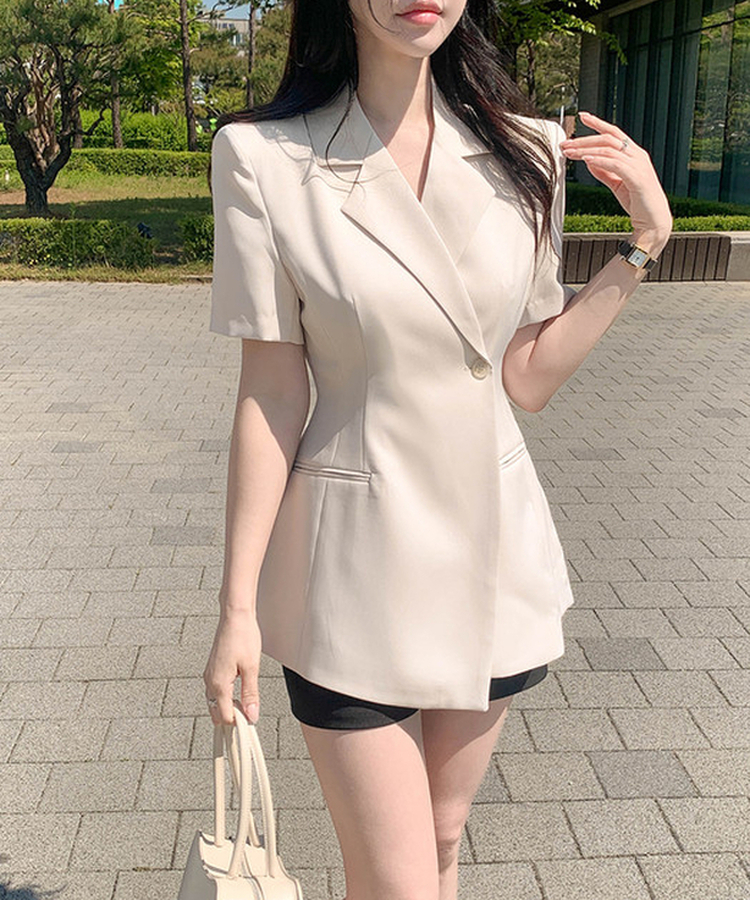 ウエストシェイプ半袖ジャケット｜ジャケット｜韓国ファッション通販 SONA