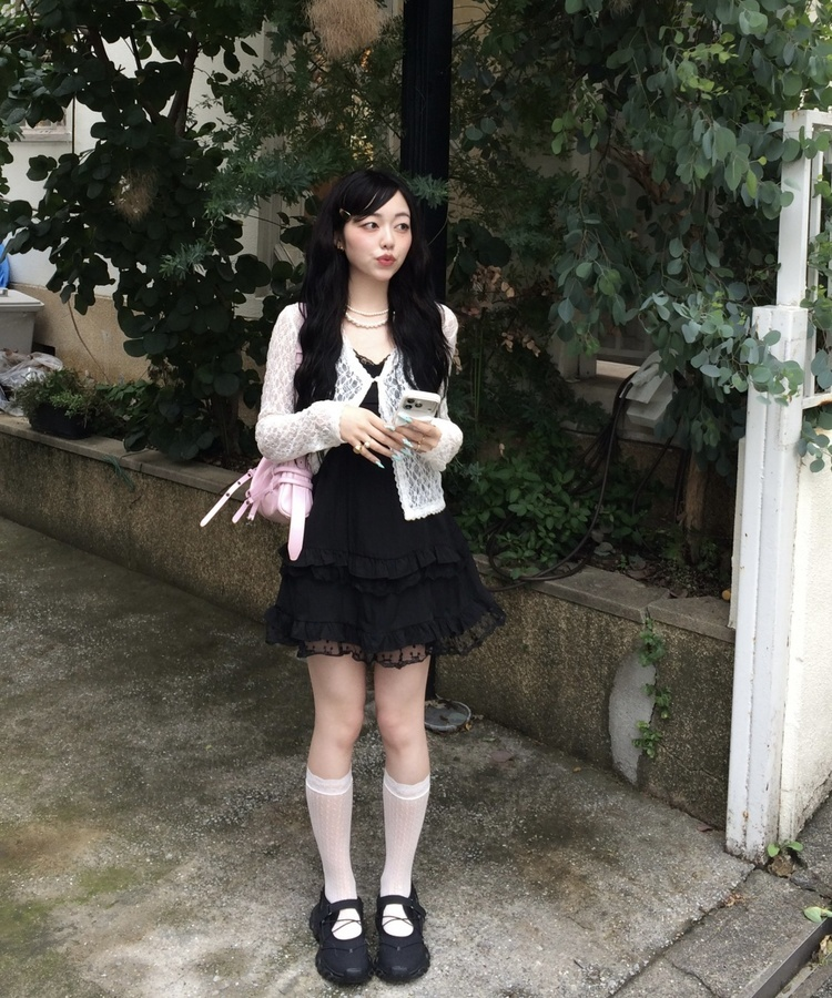 레이스 캉캉 뷔스티에 원피스 블랙