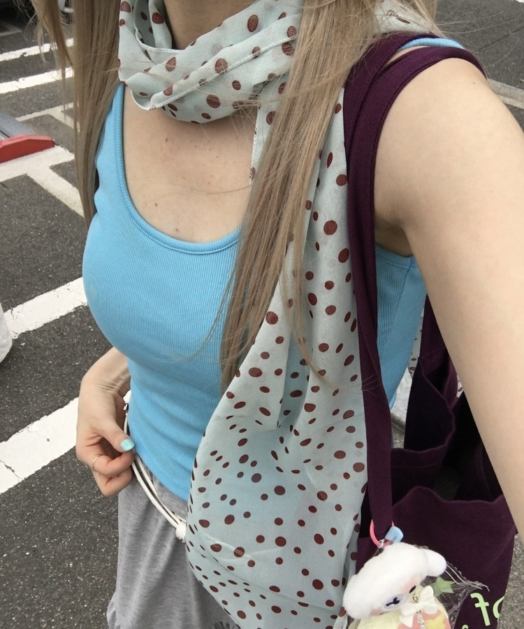 【カップ付き】リブキャミソールトップス BLUE
