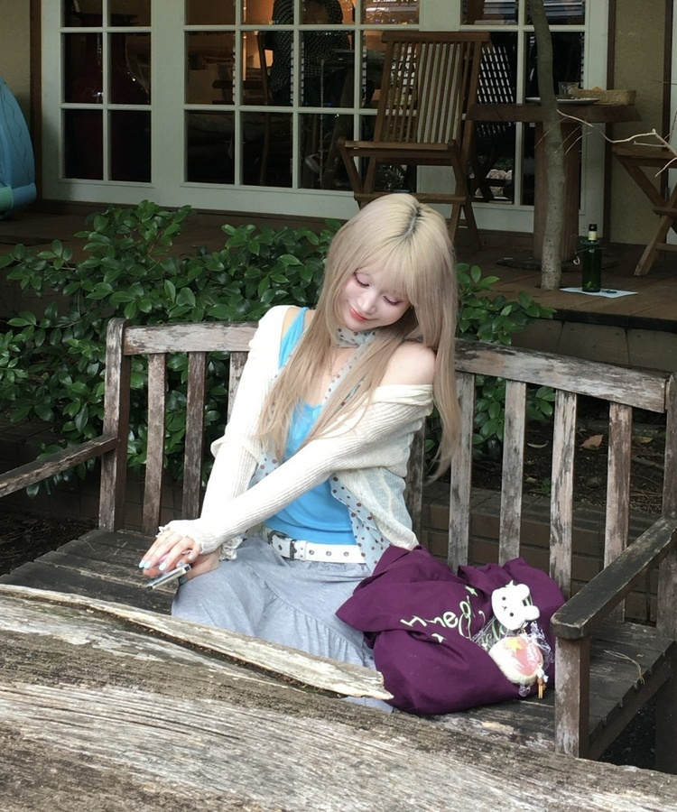 【カップ付き】リブキャミソールトップス BLUE