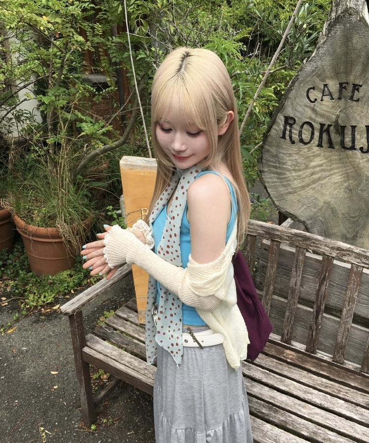 【カップ付き】リブキャミソールトップス BLUE