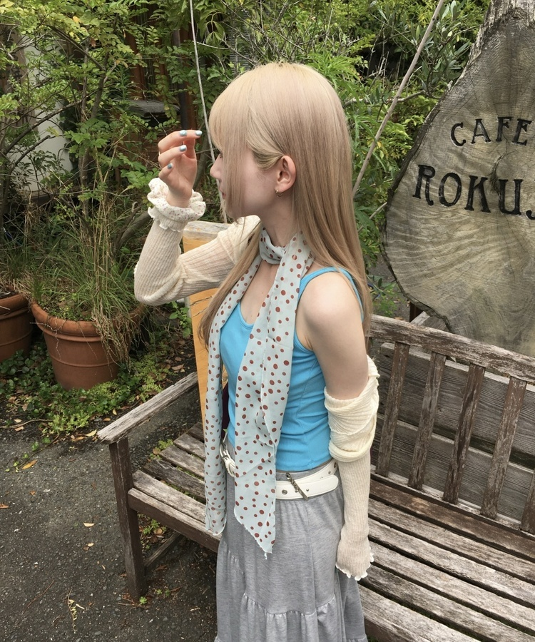 【カップ付き】リブキャミソールトップス BLUE