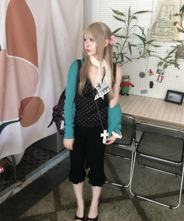 데일리 골지 버튼 가디건 블루