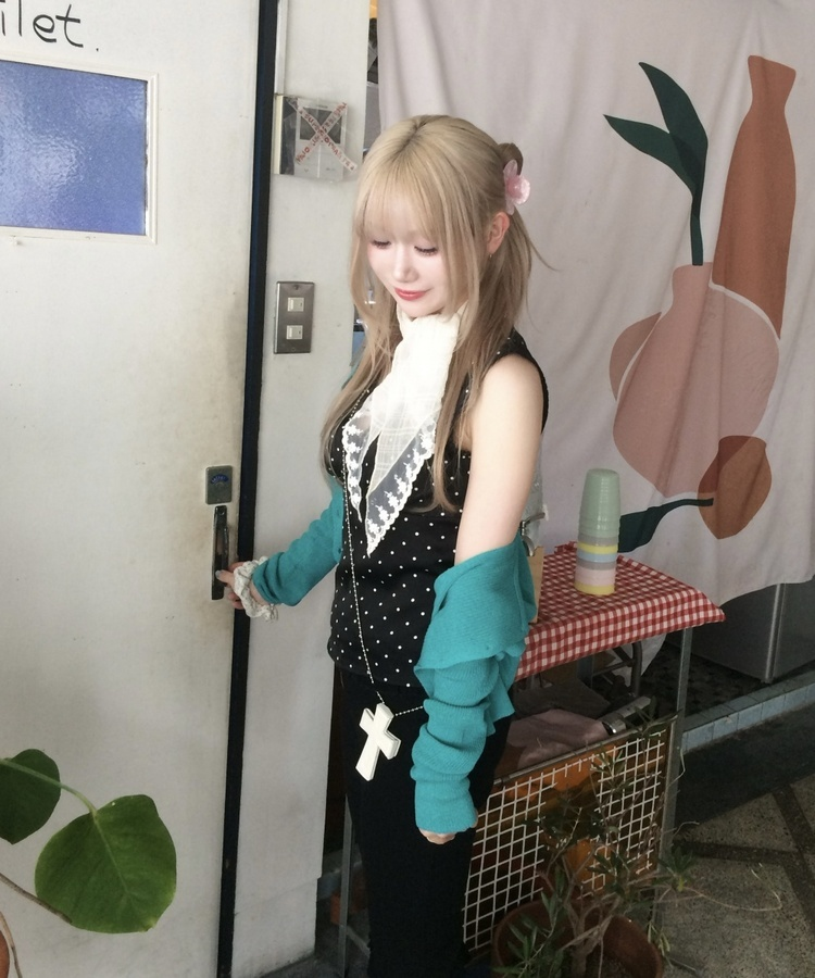데일리 골지 버튼 가디건 블루