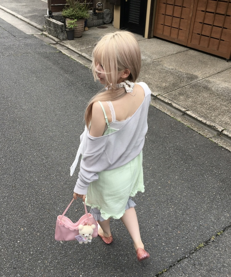 데일리 골지 버튼 가디건 그레이