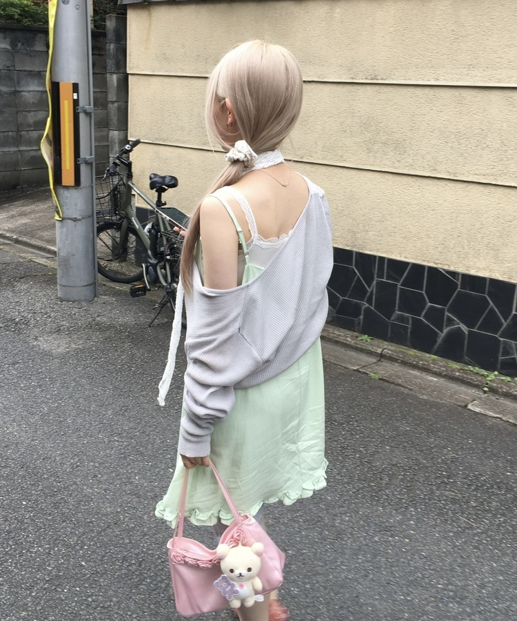데일리 골지 버튼 가디건 그레이