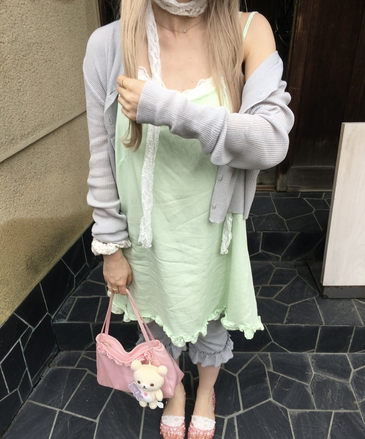 데일리 골지 버튼 가디건 그레이