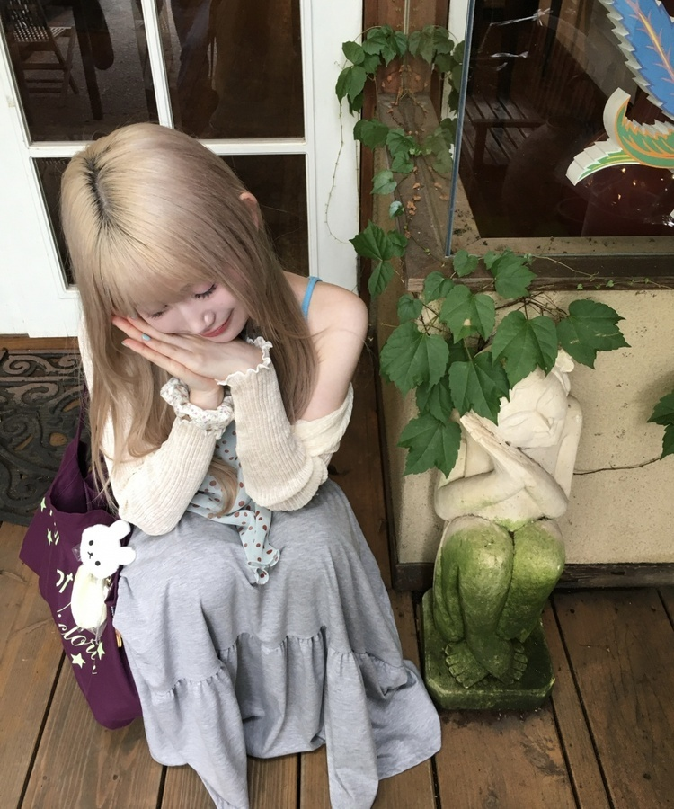 ティアードサマーロングスカート GRAY