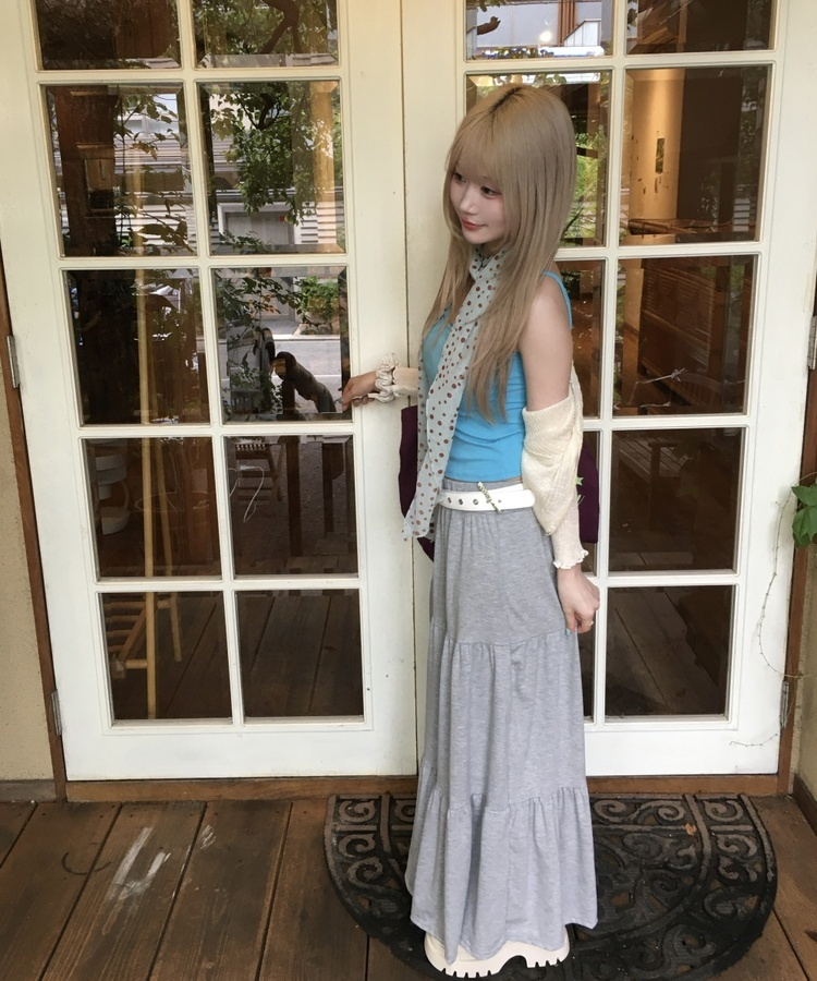 ティアードサマーロングスカート GRAY