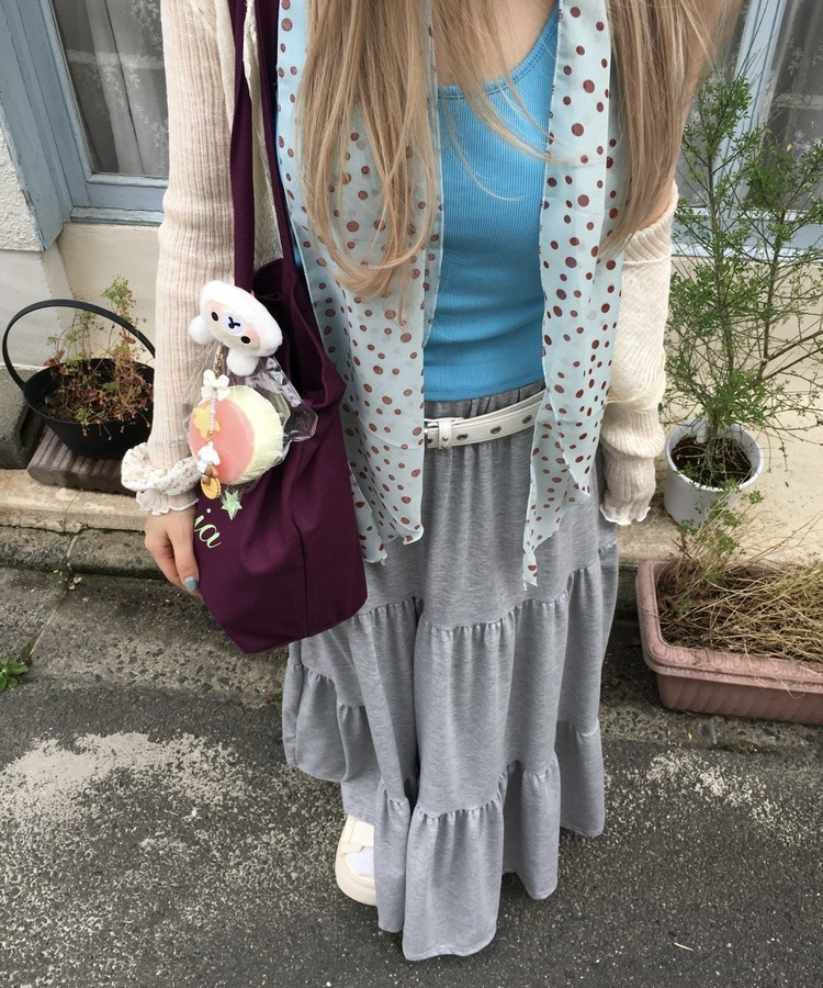 ティアードサマーロングスカート GRAY