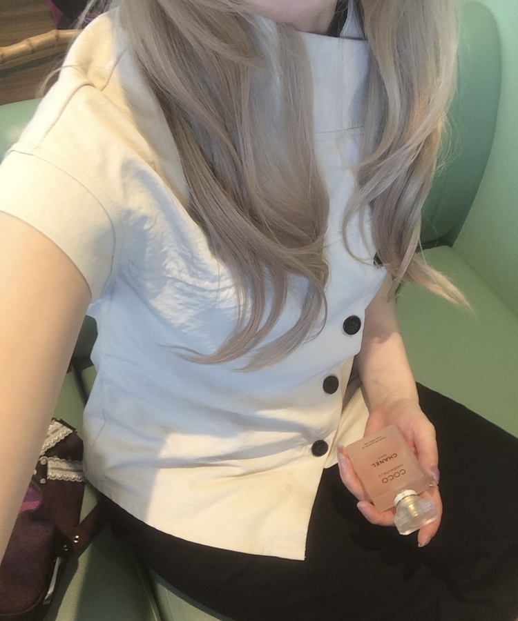 ハイネックボタンシャツ BEIGE