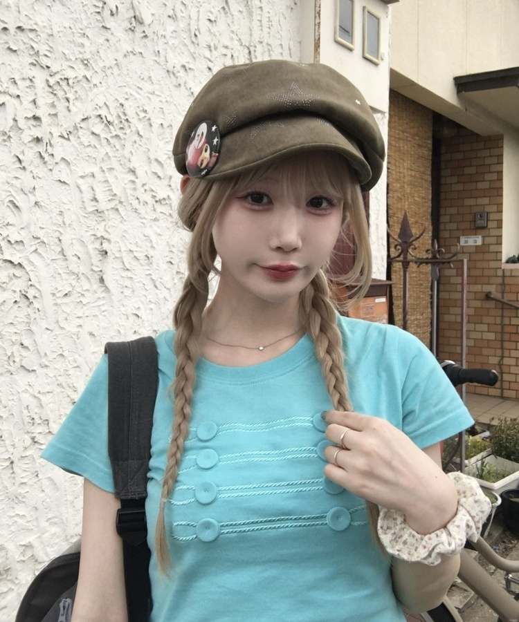 큐빅 스타 캐스켓 모자 카키베이지