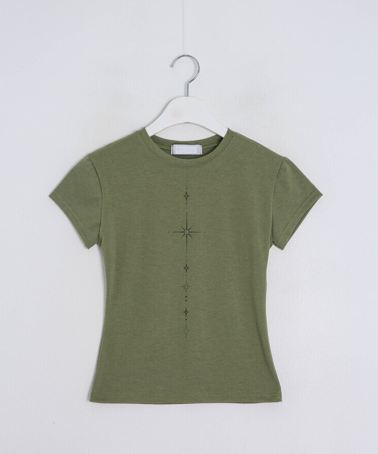 スターレタリングセミクロップTシャツ