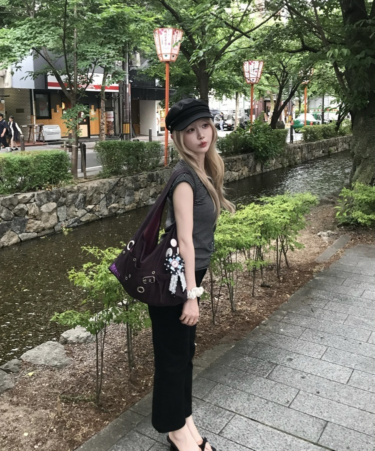ストレッチカプリパンツ BLACK
