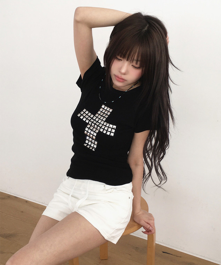 リベットワイドショートパンツ WHITE