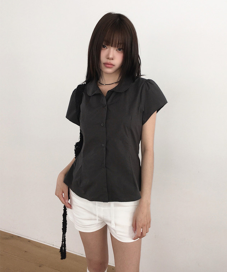 リベットワイドショートパンツ WHITE