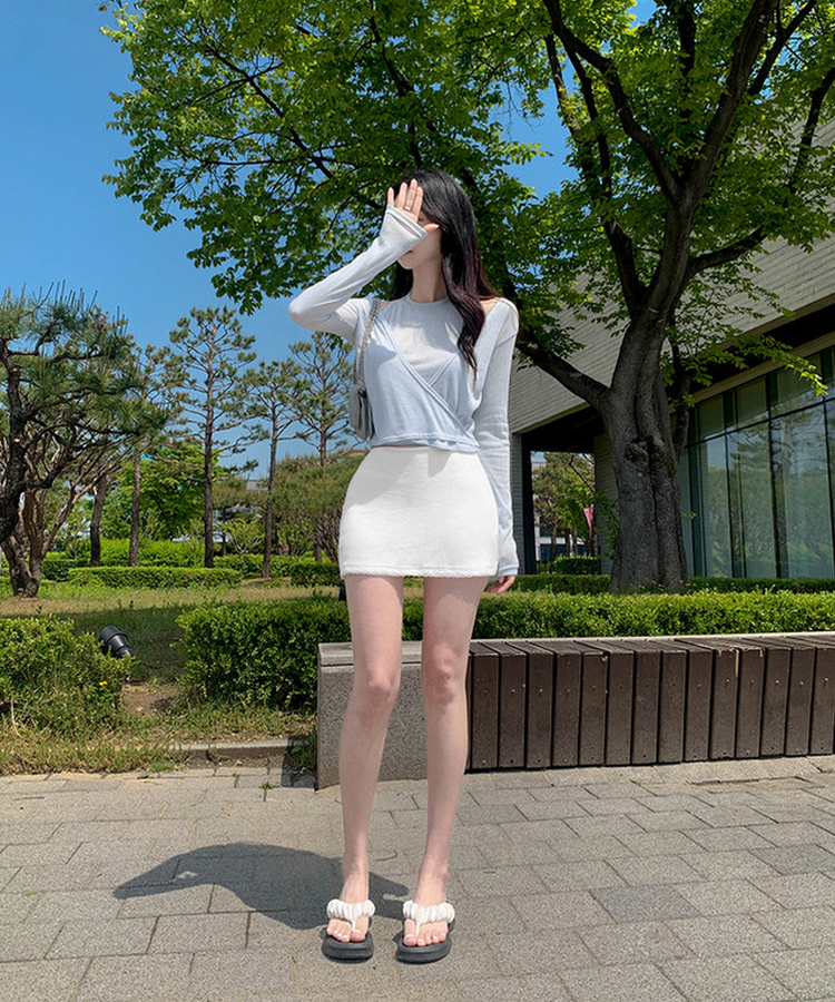 レースフレアミニスカートパンツ｜ミニスカート｜韓国ファッション通販